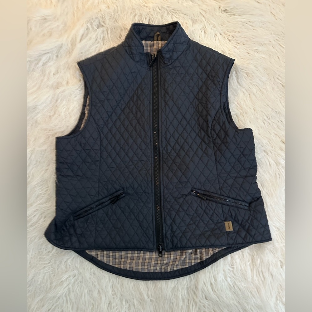 Barbour Quilted Navy Vest size 14 GUC - Picture 12 of 16